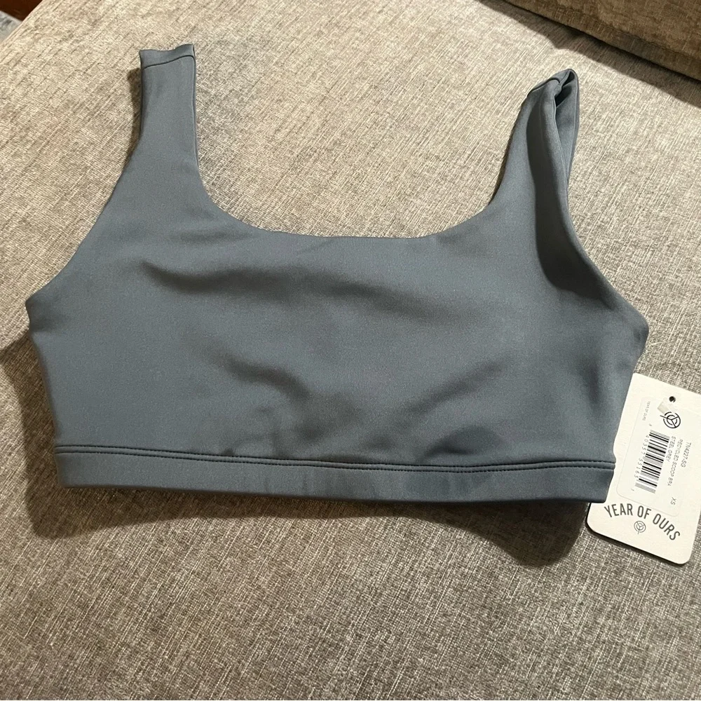 Year of Ours Recycled Scoop Bra in Steel Gray NWT Sports Bra Size XS - Picture 4 of 10